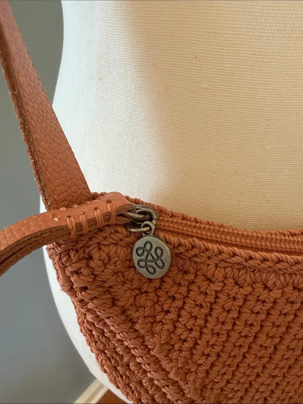 The Sak Tess Sling Crochet Crossbody Bag - Woven , Nectar - Picture 3 of 6